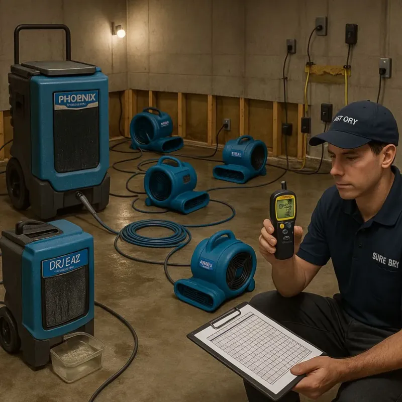 Structural Drying and Dehumidification process in Fairmont, IL